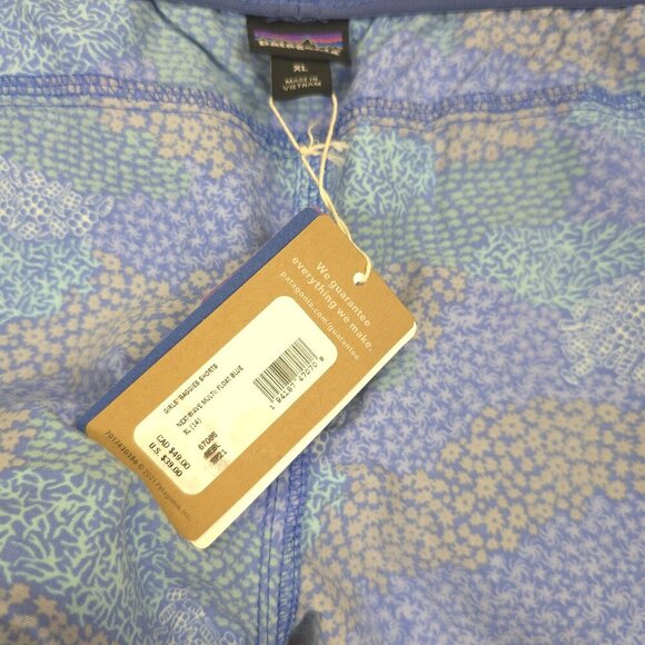 Patagonia Girls Baggies Shorts Next Wave Multi in Float Blue NWT XL - Picture 9 of 12